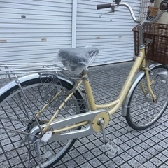【24インチ自転車】内装3段変速　LEDオートライト付　前後タイヤ、サドル、前カゴ新品❗️若林自転車　浜大津店　SALE中❗️