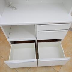 ☆ジモティ割あり☆ 松田家具 レンジボード 白 H100×D48.5×W197.5