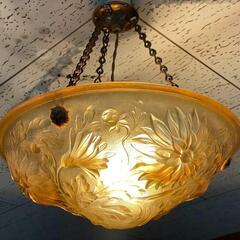 【 全国発送可能！】 希少！仏 推定1920年代！アールデコ様式 バスク型ガラスペンダントライト♪