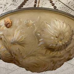 【 全国発送可能！】 希少！仏 推定1920年代！アールデコ様式 バスク型ガラスペンダントライト♪