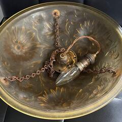 【 全国発送可能！】 希少！仏 推定1920年代！アールデコ様式 バスク型ガラスペンダントライト♪