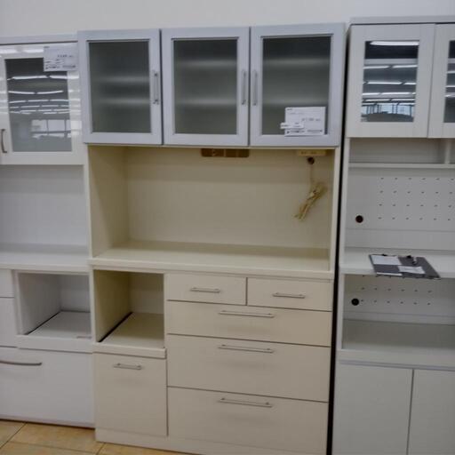 ★ジモティ割あり★  食器棚 白 H105×D42×W181 クリーニング済み OJ4864