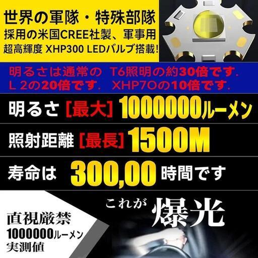 LED ヘッドライト XHP300 1000000ルーメン 高輝度\n\n