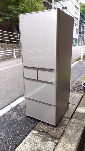 1566★日本製、日立冷蔵庫、5ドア、大型470L、洗浄クリーニング済、自動製氷機