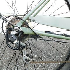 中古自転車多数販売中!　安い自転車は大丈夫？という方　是非ご来店ください!　シティサイクル　27インチ　マットカーキ　オートライト　サドルの状態は極めて良好!　売れてます!　外観状態全体的に良好!　m34