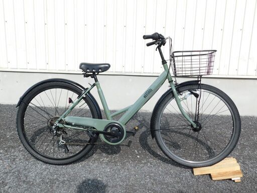 中古自転車多数販売中!　安い自転車は大丈夫？という方　是非ご来店ください!　シティサイクル　27インチ　マットカーキ　オートライト　サドルの状態は極めて良好!　売れてます!　外観状態全体的に良好!　m34