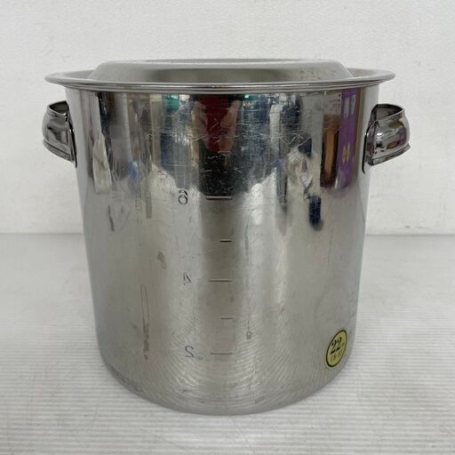 EBM キッチンポット 寸胴鍋 フタセット 8ℓ 22㎝ 目盛付き 業務用 J0156