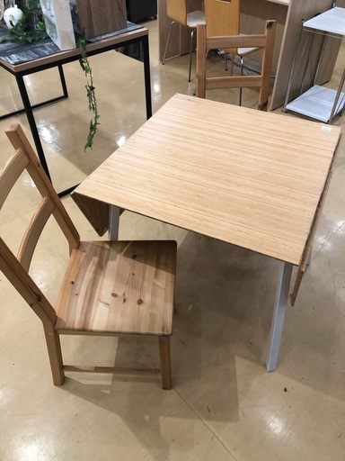 【1時間半軽トラック無料】IKEA  ドロップリーフテーブルダイニングセット