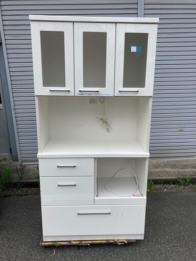 ☆中古￥11,800！ニトリ　キッチン収納　収納家具　レンジ台　幅89㎝ｘ奥行45㎝ｘ高さ181㎝　【BG107】