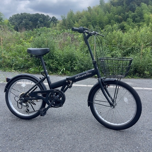 前かご付　20インチ　外装6段変速折りたたみ自転車