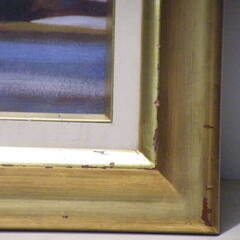 油絵　雪の湯殿山 　　山絵　額付　【佐藤辰作】洋画家 ■Ａ-1564