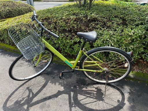 自転車　No.1278　グリーン　6段切替　ライト付き　27インチ　【リサイクルショップどりーむ天保山店】