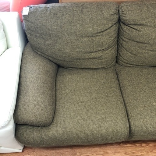 2人掛けソファー ヨゴレ有り ファブリック グリーン【取りに来れる方