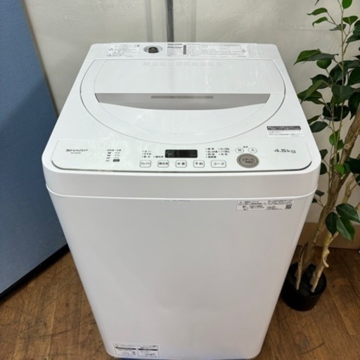 I304  2021年製の高年式♪ SHARP 洗濯機 （4.5㎏） ⭐ 動作確認済 ⭐ クリーニング済