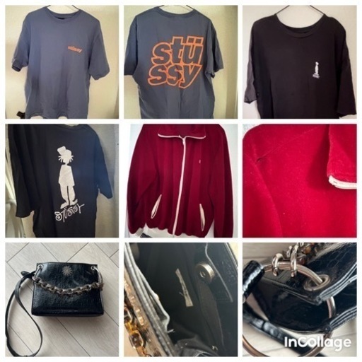 stussy tシャツ  pierrecardinジャンパー　EVRISバック
