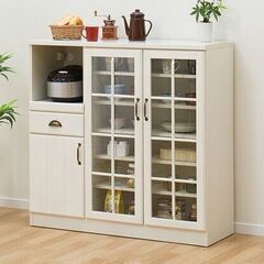 ニトリ・木製 レンジボード ニトリ/NITORI ミドルレンジボード ミランダ2 ホワイトウォッシュ 木目