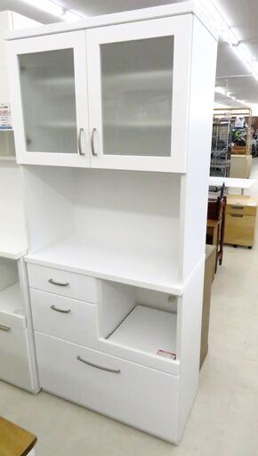 北海道 千歳市/恵庭市 近郊配送 ニトリ 食器棚 COPAIN T80KB WH ホワイト キッチン収納棚 店頭でのお受渡し大歓迎