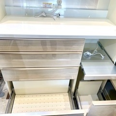 パモウナ キッチンボード 高級食器棚 レンジ台 幅120 Hettich  食器棚 