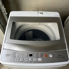 【2024年製】洗濯機 アクア ガラストップ　6kg AQUA　AQW-S6P -鋳物 薪ストーブ 簡易清掃済 引き取り可能 岡山