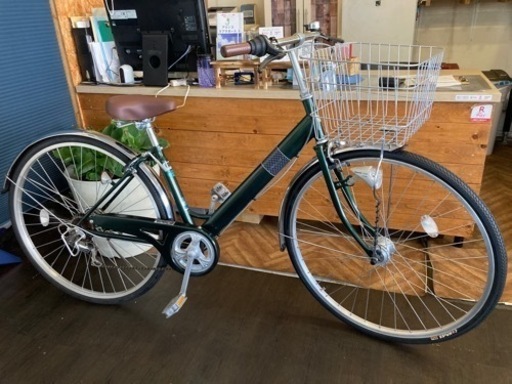 前後タイヤ・チューブ新品！】LEDオートライト 26インチ自転車 モス