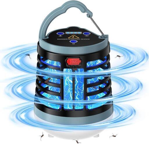 ⭐新品未使用⭐電気蚊取り器 電撃殺虫機 UV光源吸引式 バッテリー2000mA マルチポジション