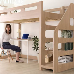 【ニトリ　昇り降りらくらく 階段付き木目調ロフトベッド　なんと配送組み立て費用込みで、３５０００円！】（多摩市から20km以内の配送費用を当方で負担します）