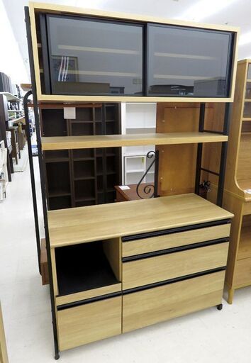 北海道 千歳市/恵庭市 近郊配送 古賀家具 食器棚 コテツ 124 オープンボード キッチン収納家具 店頭でのお受渡し大歓迎