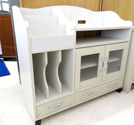 北海道 千歳市/恵庭市 近郊配送 ニッセン 通学準備リビングラック 収納家具 アイボリー 店頭でのお受渡し大歓迎
