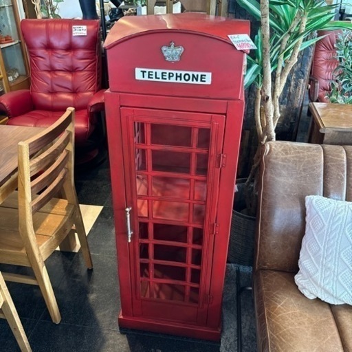 ビンテージ TELEPHONE BOX イギリス ロンドン おしゃれ インテリア キャビネット 収納