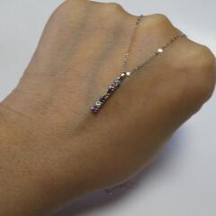 ⭕美品  K18WG ネックレス アミュレット マルチカラー 0.2カラット