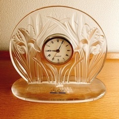 ラリック 置き時計 LALIQUE アイリス
