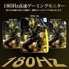 ゲーミングモニター24インチIPSパネル180Hz WQHD(2560x1440) HDR10 