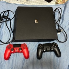 値下げ) PS4プロ本体 1TB（CUH-7117B）台湾版 コントローラー二つ付き