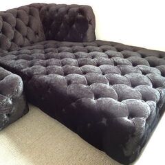 ★ 新札幌 ★ 2022年製  ベルベッドソファ カウチソファ コーナーソファ ラグジュアリー モダン / No.2513 ★