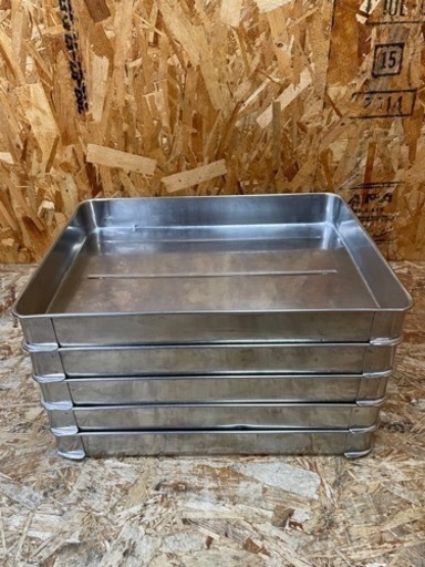 C(6535)業務用 餃子バット ５個セット ステンレス 調理器具 厨房用品 店舗用 飲食店 中古