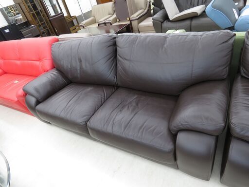 北海道 千歳市/恵庭市 近郊配送 ニトリ 3Pソファ 3S SOFA LINDA 3人掛け レザー 店頭でのお受渡し大歓迎