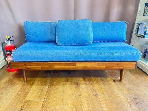家具 生活家具 UNICO　2人掛けソファー　SWELLA　スカイブルー✕ブラウン
