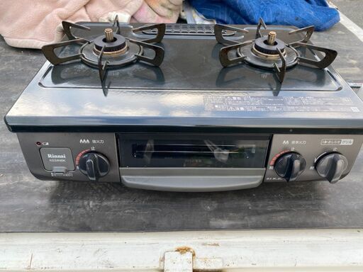 リンナイ 3つの「安心」新搭載【気のきくコンロ】 幅約56cm 左強火力 ブラック 都市ガス12A/13A KG34NBKL（