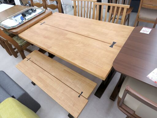 北海道 千歳市/恵庭市 近郊配送 アーバンホーム ダイニングセット クサビ2 ベンチ/チェア×2(上久商店) 店頭でのお受渡し大歓迎