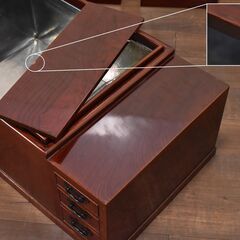 ≪yt1507ジ≫ 江戸火鉢 関東長火鉢 現状品 関東火鉢/猫板/角火鉢/角型/箱火鉢/囲炉裏/火櫃/火桶/酒燗/古民具/レトロ/骨董/中古家具/宮城県仙台市 60707-12