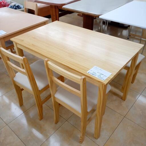 お値下げしました！★ジモティ割あり★  4人用ダイニングセット 木目 H115×D70×W73.5 クリーニング済み OJ4905