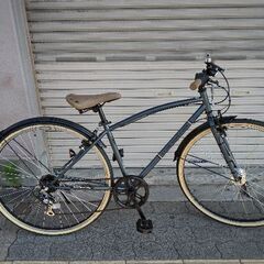 美品☆27吋シティクロスバイク 6speed/LEDオート/マットグレー
