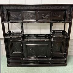 入手困難品 高級 茶箪笥 アンティーク 日本製 古物 茶道具 茶道 黒檀