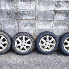 ダイハツ 155/65R14 純正アルミホイール付タイヤ4本 うち2本のタイヤ