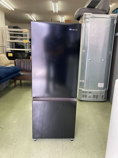 【リサイクルショップ　ピカソ　小松原】2023年製 ハイセンス 162L 2ドア 右開き ファン式冷蔵庫 ブラック HR-D15FB★4755★