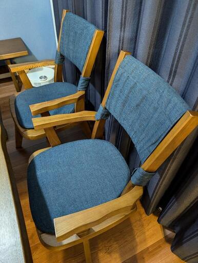 【送料込み】ユートップ タモ天然木 回転式 ダイニングチェア 2脚セット ユートップ】回転式ダイニングチェア2脚セット 天然木タモ無垢材