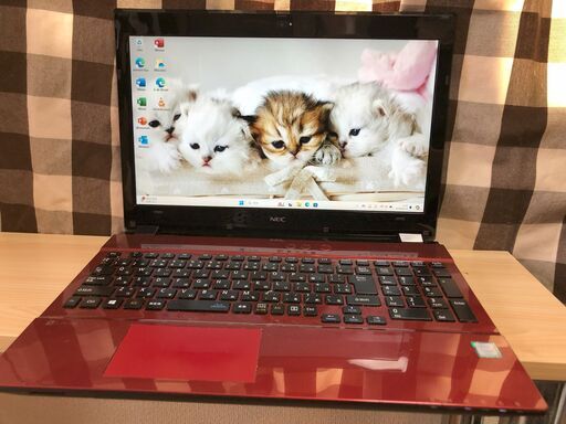 ＮＥＣ・Ａ品・超高速i7第7・お洒落レッド・爆速新品SSD256GB！Webｶﾒﾗ内蔵・Win11・Office2021付/15.6ｲﾝﾁ/メモリ8GB/無線/DVD・CD再生ｿﾌﾄ付　No.2407020