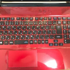 ?NEC・A品・超高速i7第7・お洒落レッド・爆速新品SSD256GB！Webｶﾒﾗ