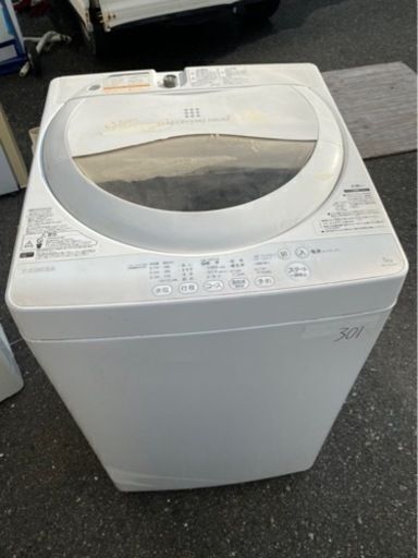 NO 301 福岡市内配送設置無料✨　東芝 5.0kg 全自動洗濯機　グランホワイトTOSHIBA AW-5G2-W