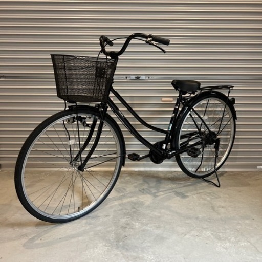 美品　ママチャリ　27インチ　カゴ荷台LED付　自転車